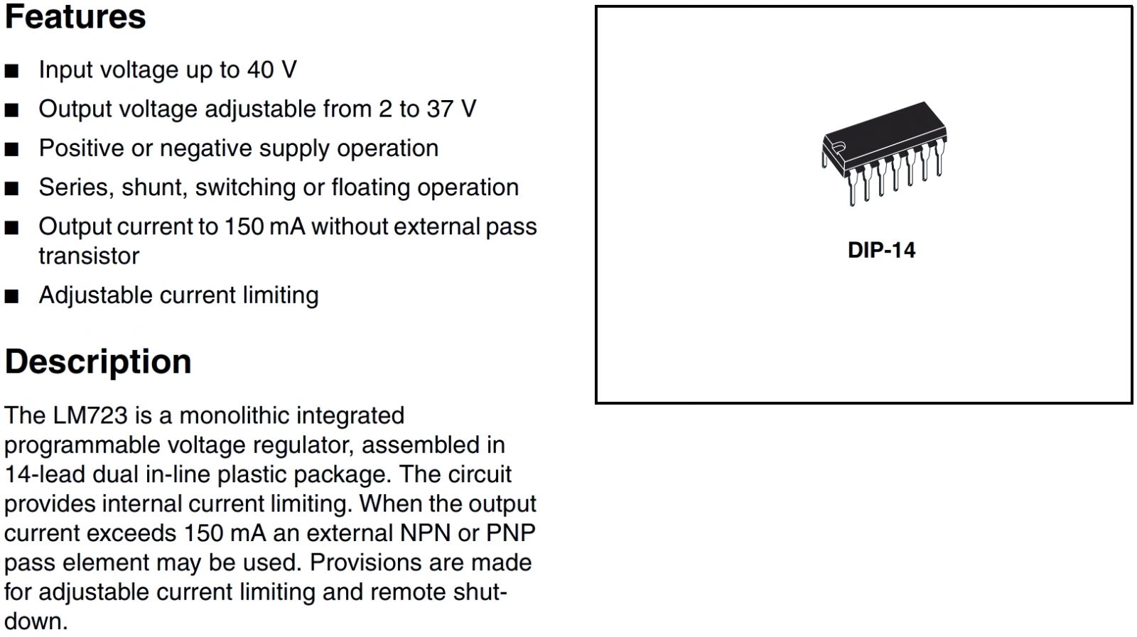 מייצב מתח ST MICROELECTRONICS LM723CN